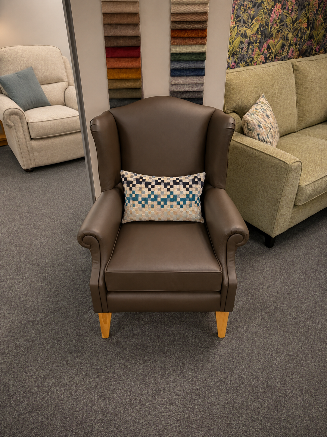 Balmoral Wing Chair in Leather